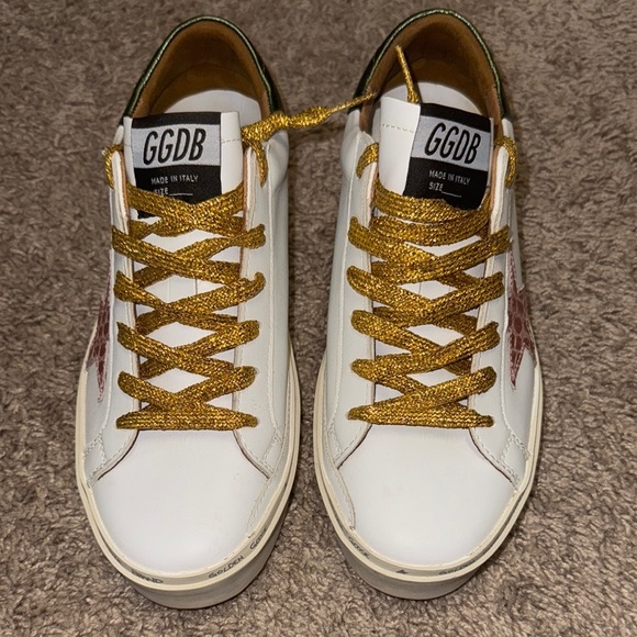 Golden Goose Shoes - GGDB White Hi Stars with Gold Laces